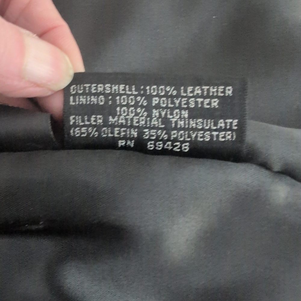 Wilsons Leather Jacket Outside Zip & Buttons Men's M Black Thinsulate Lined - Picture 15 of 16